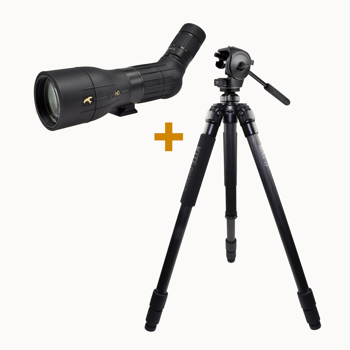 Kite Optics KSP 80 HD 25-50X80 tubkikare + Ardea CF stativ med Manfrotto 128 RC videohuvud